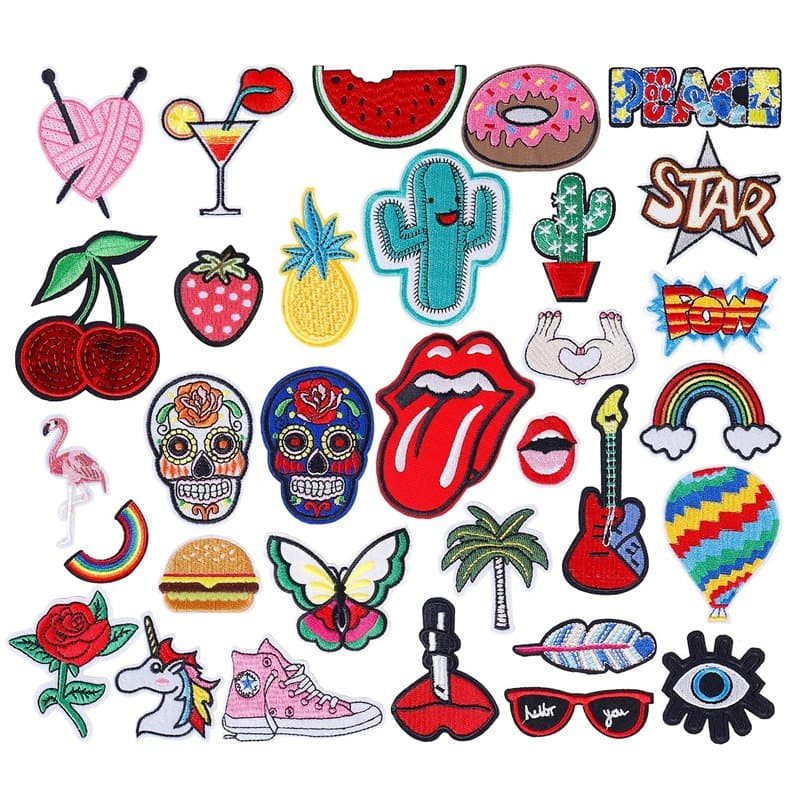 Patch Thermocollant Mode Bricolage Styles assortis Brodé Applique Patches Coudre Sur Fer Sur Broderie Décoration Patches pour Vê