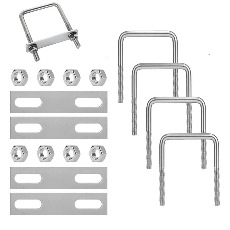 Jiavlyx 4 Pièces Boulons En U Carrés, M8*120 * 60mm Boulon En U En Acier Inoxydable, U-Bolts, Carré En U Tube, Boulon Carré En U