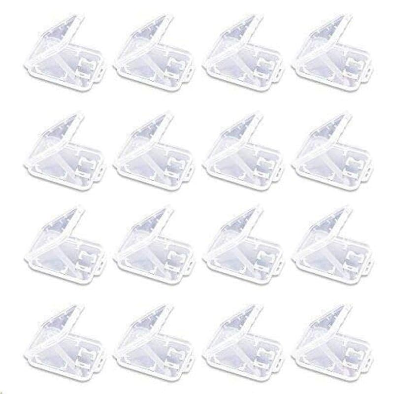 Doutop Lot de 20 Cases Boîte de Rangement pour Carte Mémoire SD MMC Micro SD TF Cartes Plastique Transparent Etui de Rangement S