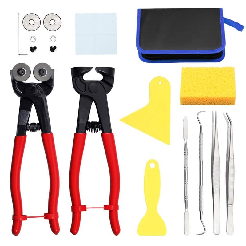 SPEEDWOX Lot de 18 outils de mosaïque pour adultes en céramique avec pince de coupe pour mosaïque de rechange pour roue de décou