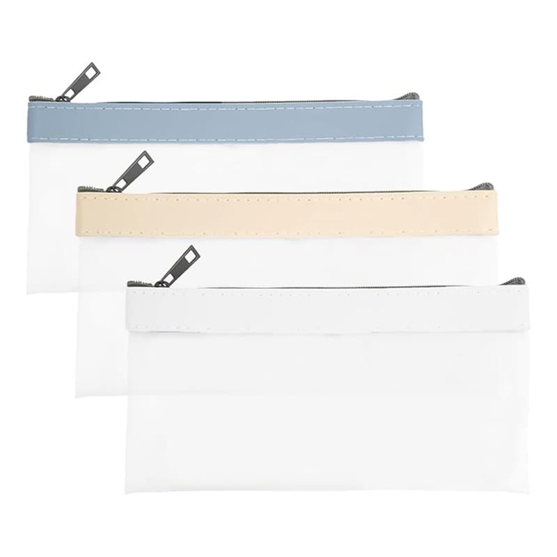 TRKETK 3 Pièces Sacs d'argent avec Fermeture Éclair, 8,9 x 4,1 Pouces Enveloppes pour Espèces Enveloppes Transparentes pour Pièc