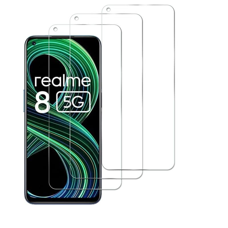 【3 pièces】 Verre Trempé pour Realme 8 5G,Film ProtectionDureté 9H Glass, HD Transparent, Sans Bulles