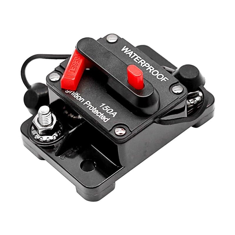 Mizikuu Disjoncteur de Voiture 150A DC12-48V - Fusible Réarmable Étanche pour Automobile, Marine et Système Audio