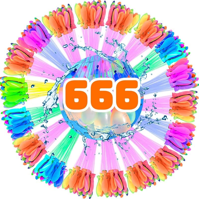 TFSZE 666 Pcs Ballons D'eau,Bombe a Eau Ballon, à fermeture automatique, réutilisables, avec raccords de robinet, Remplissage Ra