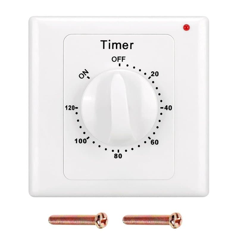 Interrupteur Minuterie,120min Mécanique à Minuterie,Interrupteur de Compte à rebours,Commande Électronique Compte à Rebours Méca