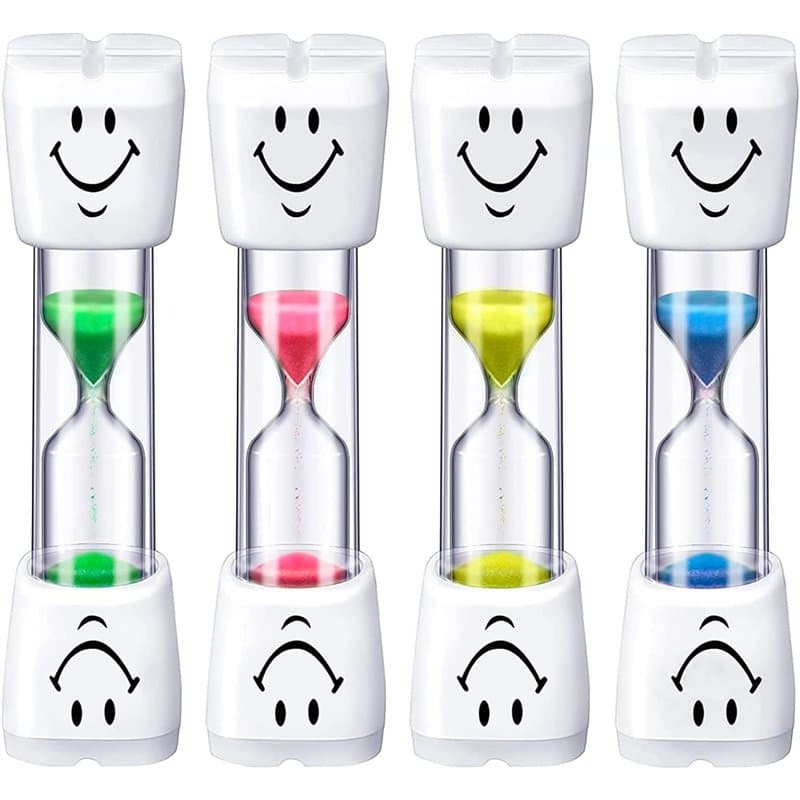PIQIUQIU Lot de 4 sabliers pour enfants - Pour le brossage des dents - 3 minutes - Pour enfants - Compte à rebours - Pour le bro