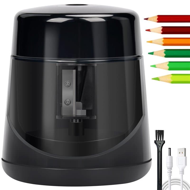 Taille-crayon électrique,Taille-Crayon Automatique Portable avec réservoir, Taille-Crayon Automatisé pour crayons de 7 à 12 mm,U