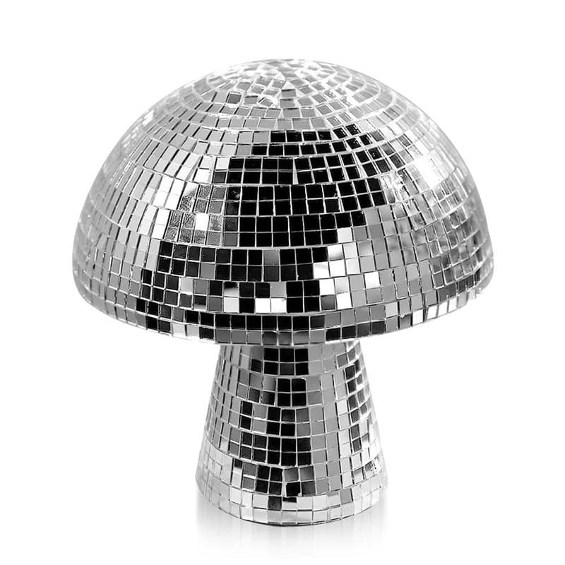 Udbrud Boule Disco Champignon Miroir, Boule disco en forme de champignon Argent Boule À Facettes Champignon décoration de champi