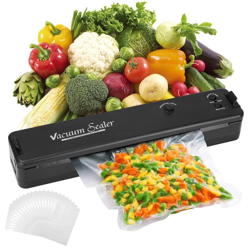 Nuxory Machine sous vide alimentaire, mini machine à souder sous vide avec Mode Sec et Humide, scelleuse sous vide électrique Av