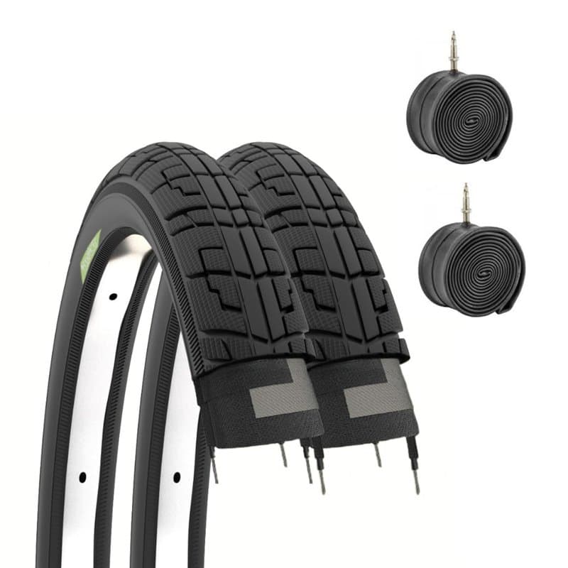 ECOVELO Pneus Couvertures 2 X 1,75 2 (47-203) + caméras Adulte Unisexe, Noir, 12 1/2 X 1.75 X 2 1/4