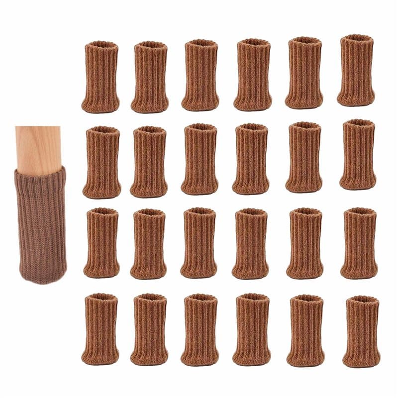 Pieds de Chaise Tricotés,24 pièces de Chaussettes de Meubles en Tricot Chaussettes de Chaise tricoté pour Meubles, Table, Protec
