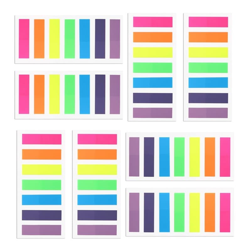 Oderra 1120 Pcs Marque Page Adhesif, Notes Adhésives Multicolores, Marque Page Autocollant Transparent, Autocollantes D'index In