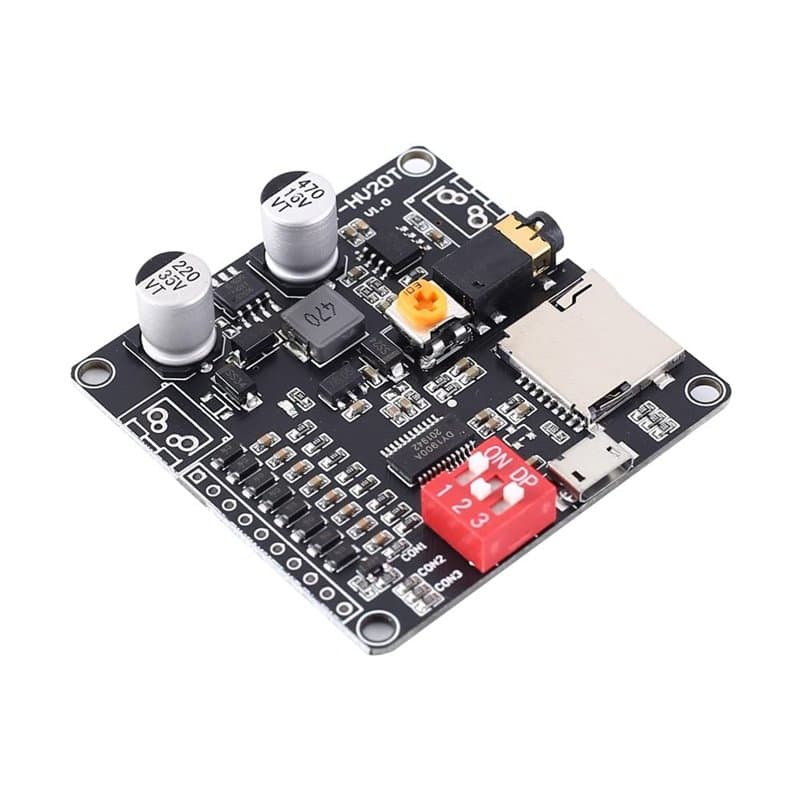 Module de Lecture Vocale,Amplificateur Numérique,Prise de Carte TF Mono 20 W, 8 ohm,Contrôleur MP3,WAV UART pour Microcontrôleur