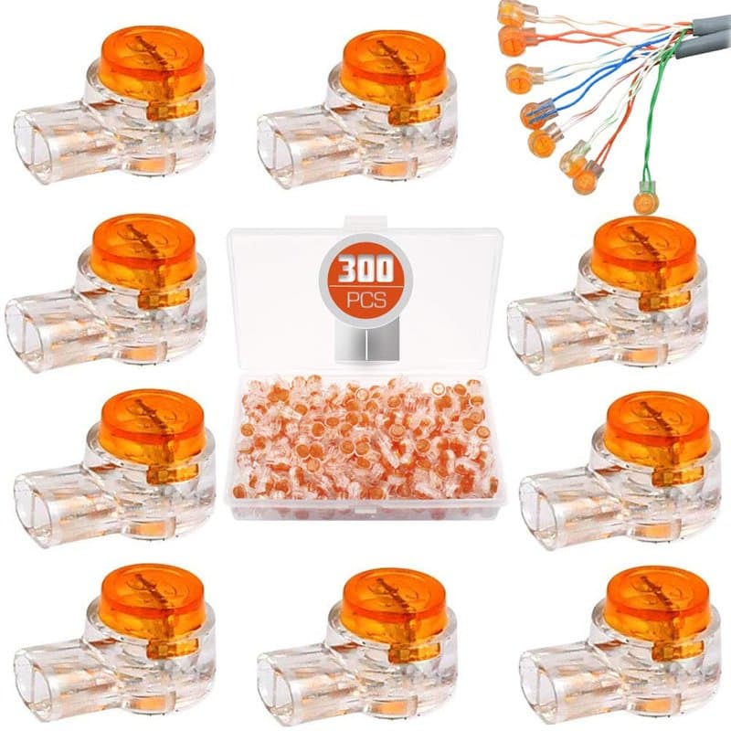 BITEFU 300pcs Scotchlok UY Connecteur Etanche,Connecteurs de CâBle Remplis des RéSines Colliers de Connexion Pour Jardin & ExtéR