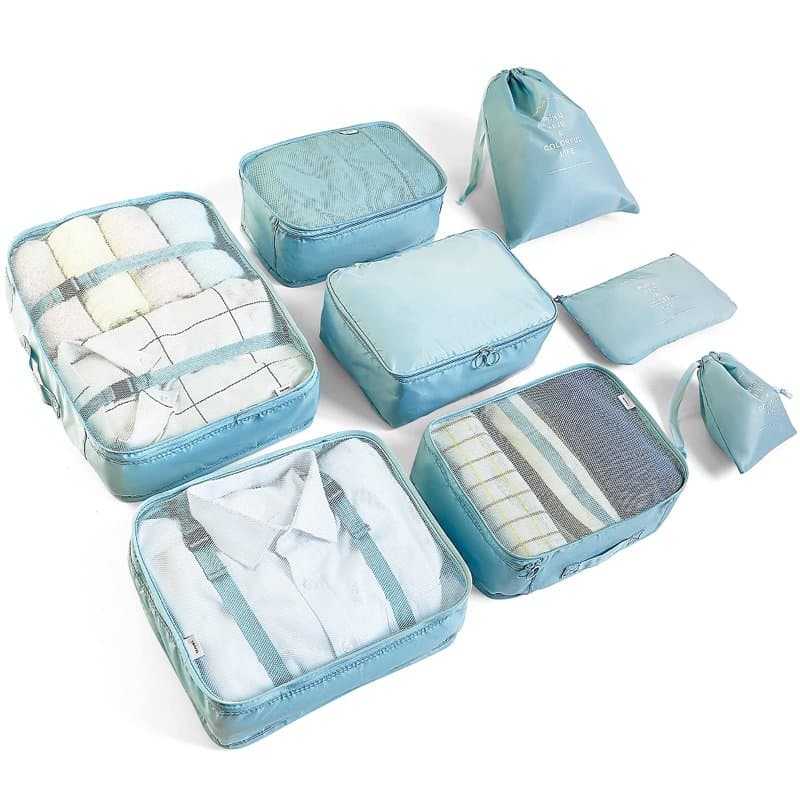 Organiseurs de Bagage McNory,Set de 8 Organisateurs de Voyage Emballage Cubes Rangement pour Vêtement sous-Vêtement Chaussures C