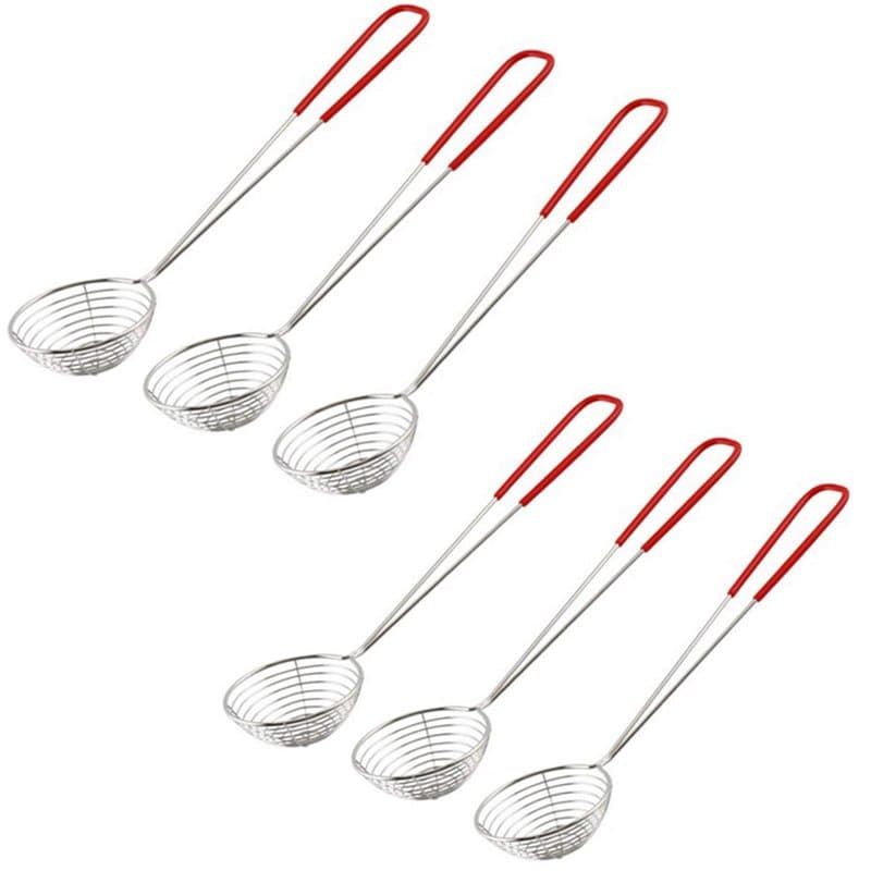 Nuluxi Poignée Longue Acier Inoxydable à Mailles Fines Passoire Acier Inoxydable Pot Chaud Petite Passoire Cuillère Cuisine à Lo