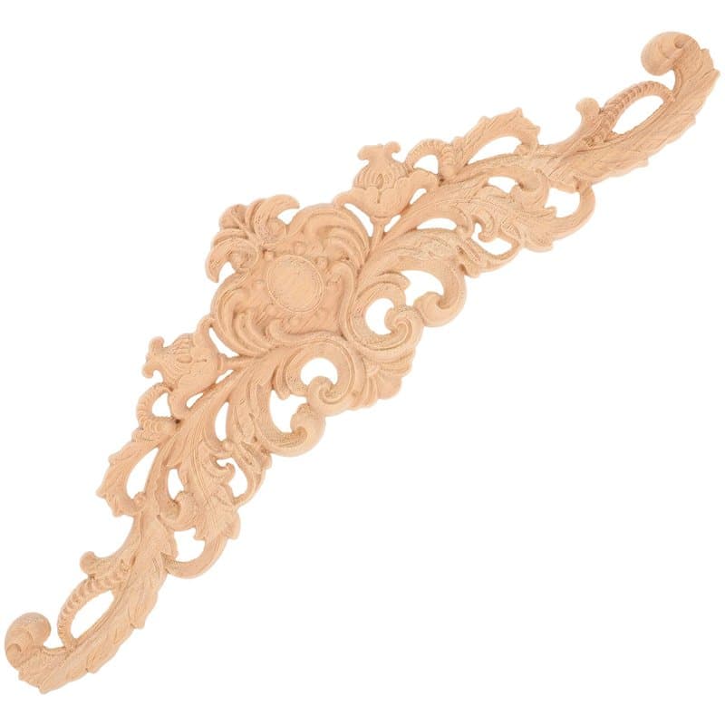 Décoratifs en Bois Longs sculptés Onlay Applique Meubles Coins Ornement Home Door Bed Decor (30 x 8 cm)