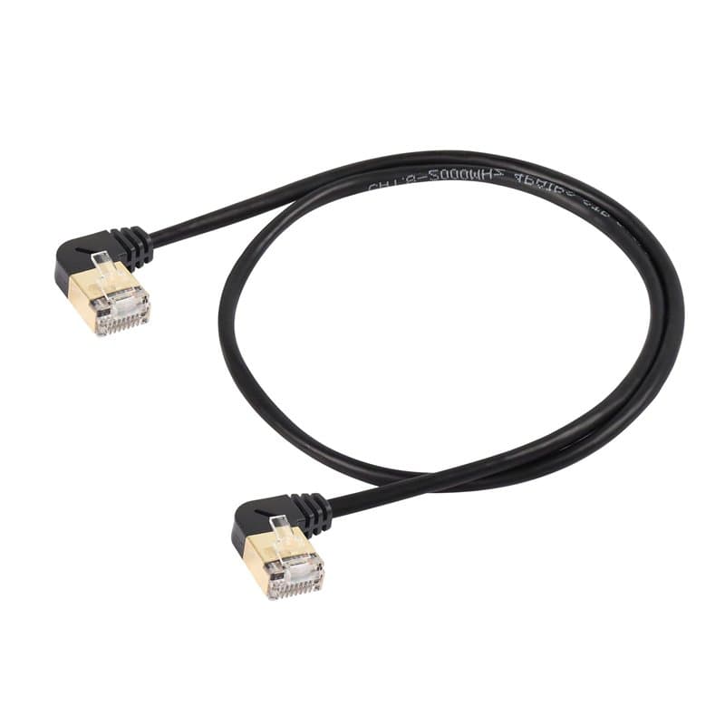 SinLoon Câble Ethernet RJ45 Cat8, 90 degrés mâle vers mâle, câble réseau haute vitesse Cat8, cordon de raccordement SFTP 40 Gbit