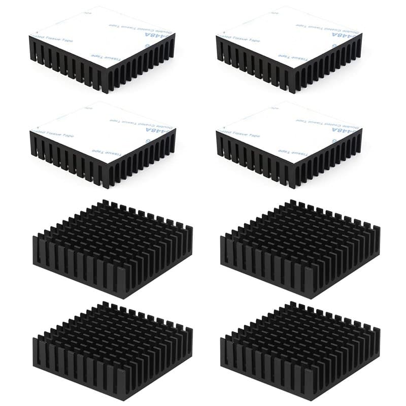 Iyowei 8PCS Dissipateur de Chaleur 40mm x 40mm x 11mm, Dissipateurs Thermiques en Aluminium avec Ruban Thermique