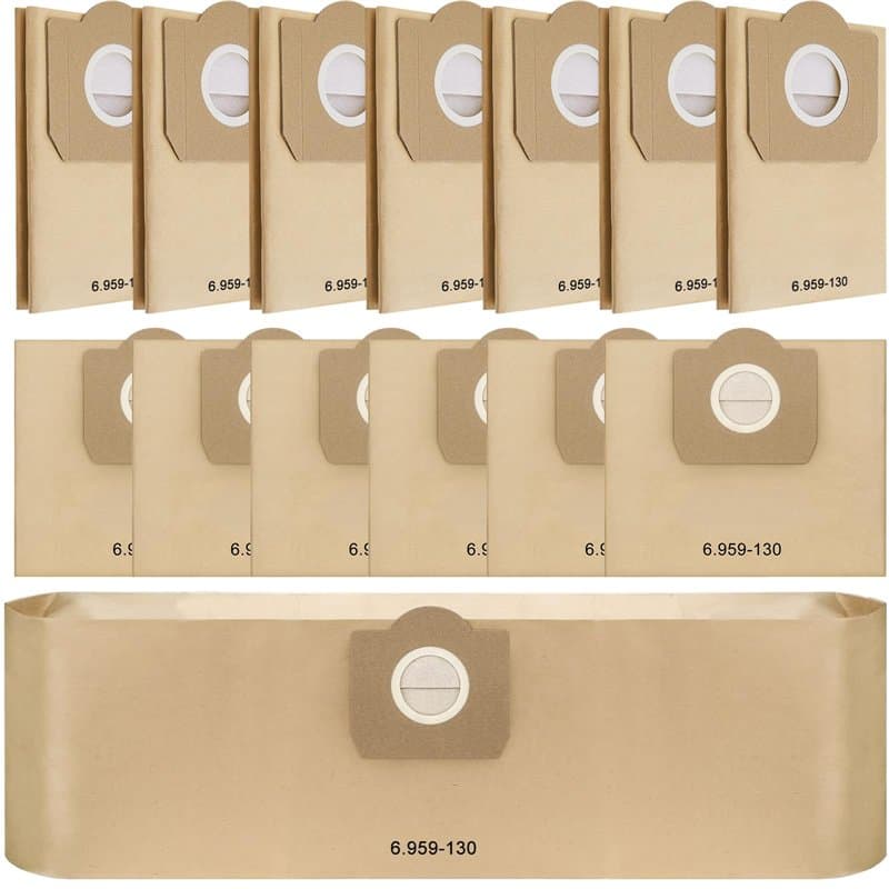 14 Pièces Sac à Poussière Compatible avec Kärcher WD3 6.959-130.0, Sacs de Rechange pour Aspirateur Compatible avec Kärcher WD3