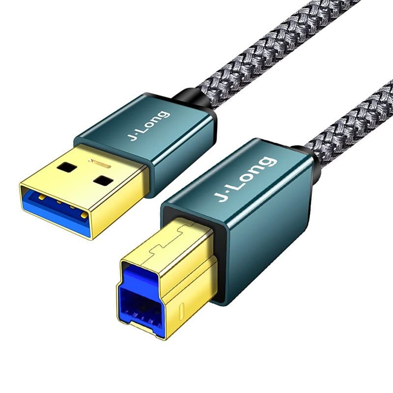 Câble USB 3.0 A mâle vers B mâle - 4 m de long - Câble tressé USB 3.0 de type A vers B mâle - Compatible avec imprimantes, stati
