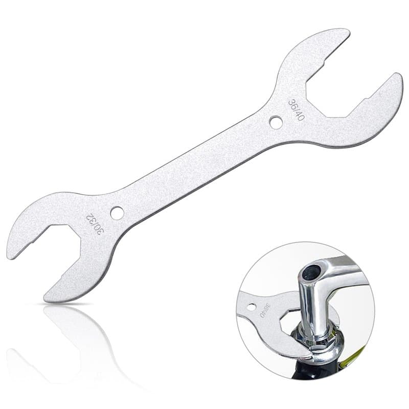 NAEBRO Clé de Casque de Vélo Outil de Clé à Molette Clé à Double Extrémité 30 32 36 40mm 4 en 1 Clé à Cône de Moyeu pour Vélo VT