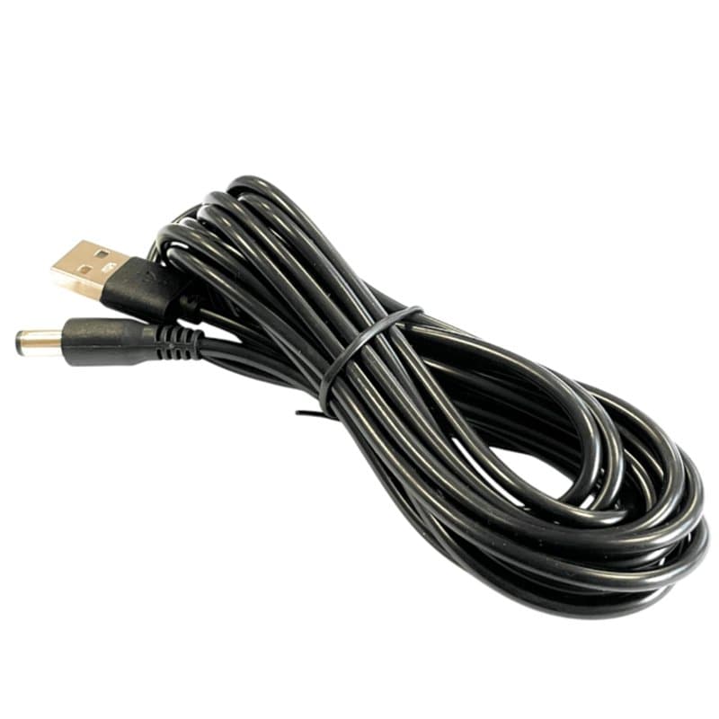 Câble adaptateur USB A 5,5/2,1 mm fiche DC creuse 3 m de long