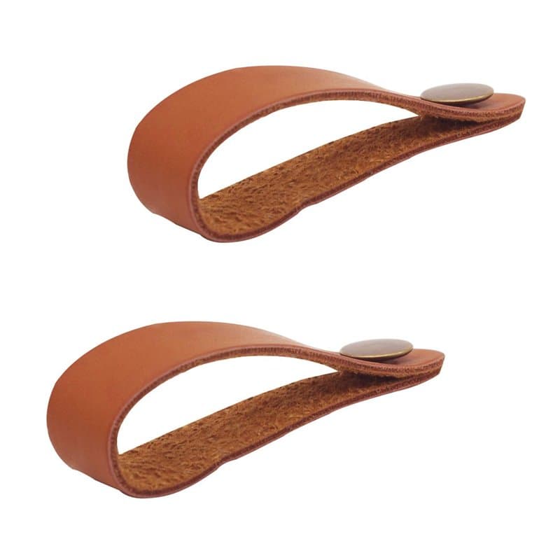 Alnicov Lot de 2 sangles pour ukulélé - En cuir synthétique - Avec bouton - Pour ukulélé et guitare acoustique - Marron