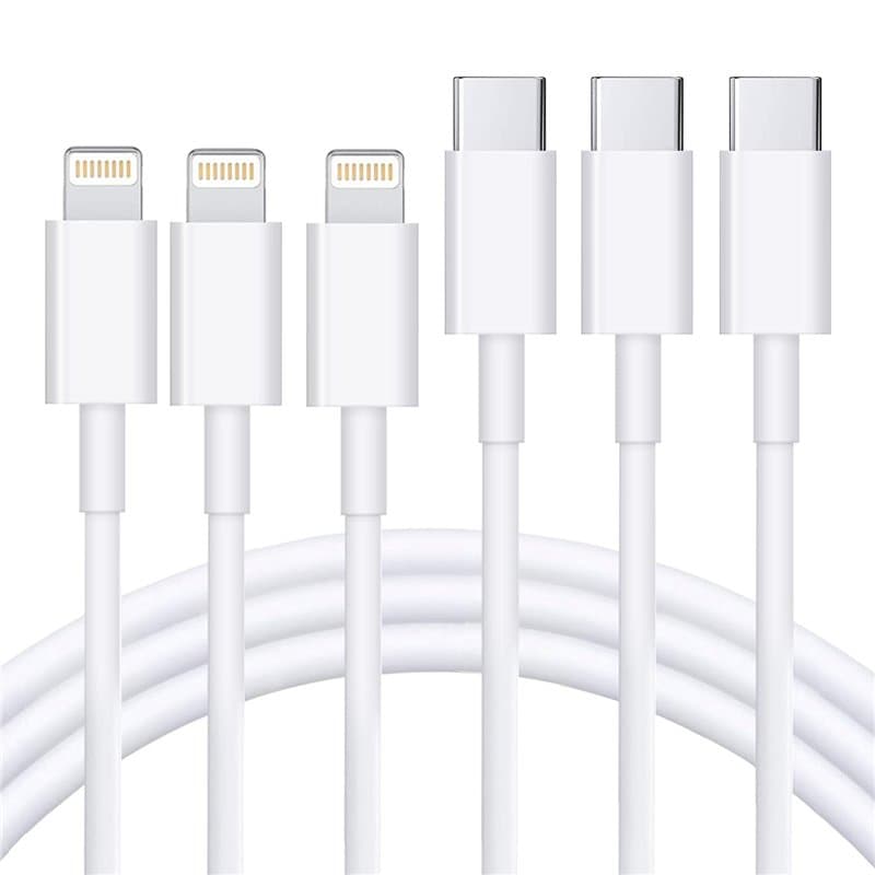 Lot de 3 câbles USB-C vers Lightning de 0,9 m, certifié MFi, câble de chargement Power Delivery pour iPhone 13/12/12 PRO Max/12