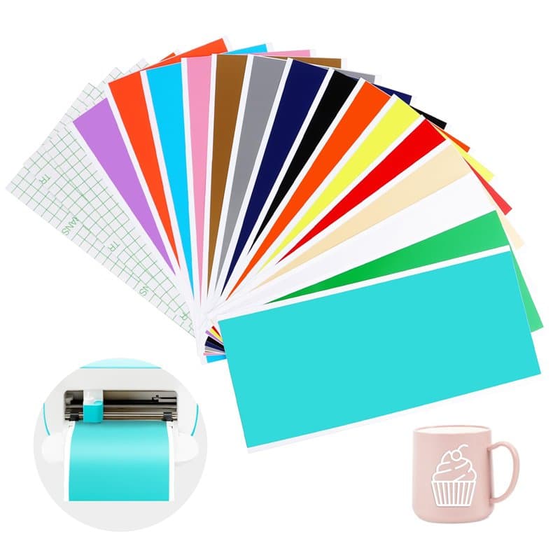 VMUTGA 15 Pièces Vinyle Adhésif Permanent pour Cricut Joy, 14 x 30,5cm Smart Vinyle Adhesif Film de Traceur en Vinyle avec 3 Feu
