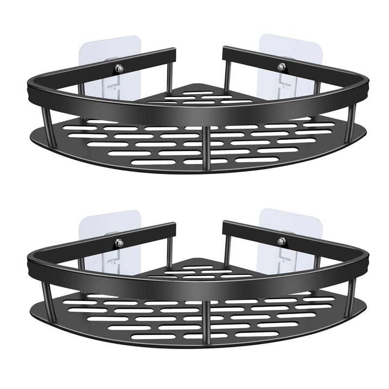 Cheerhom Etagere Douche Angle Salle de Bain, 2 Pcs Étagère de Douche sans Perçage en Acier Inoxydable, Etagere Angle Douche avec