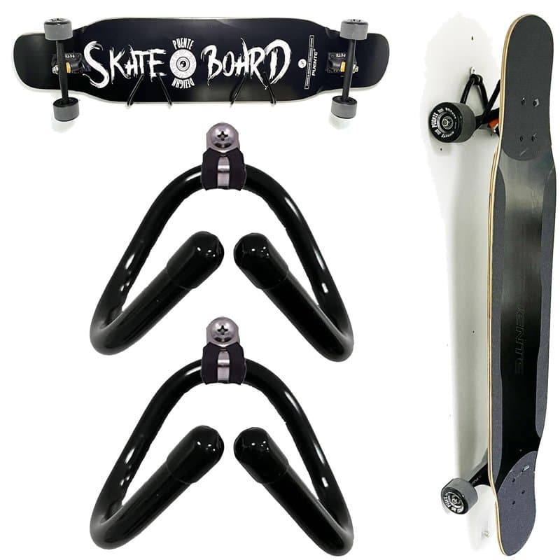Pmsanzay Lot de 2 supports muraux universels pour skateboard, horizontalement/verticalement, s'adapte à presque toutes les planc