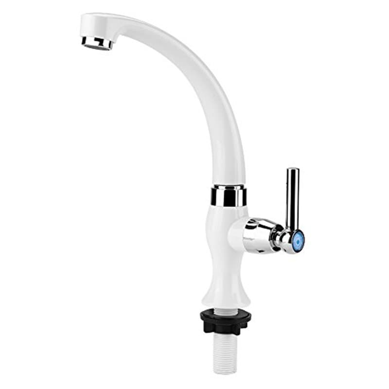 Robinet de Cuisine, Robinet Simple Eau Froide Robinet d'évier de Cuisine à Levier Unique Mitigeur Cuisine Robinetterie en ABS Ra