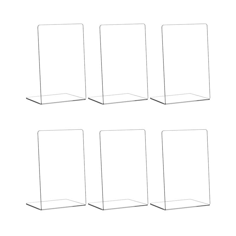 QWORK Lot de 6 Serre-Livres en Acrylique Transparent, Organisateur de Serre-Livres, pour Bureau, Livres de bibliothèque, Fournit