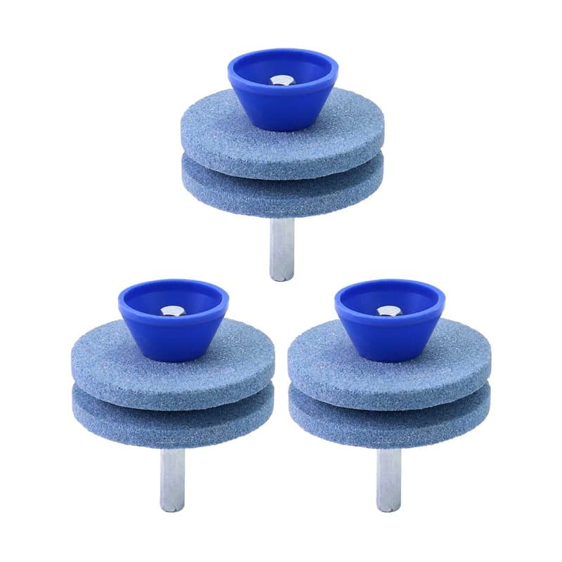 QWORK® 3PCS Affûteuse de Lames de Tondeuse à Gazon, Affûteuse de Outils de Jardin, Compatible avec Perceuses Électriques et Perc