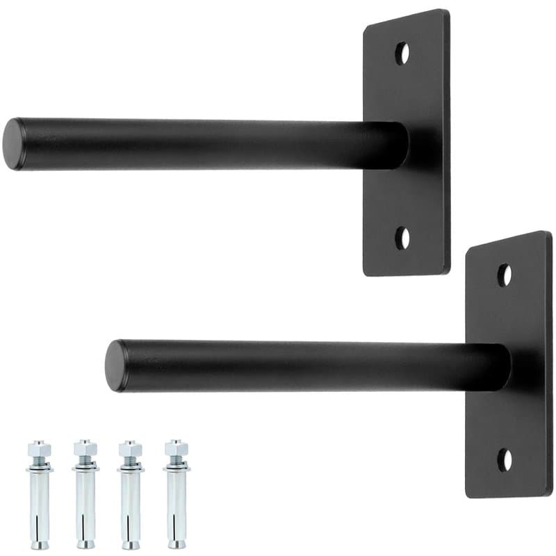 QWORK® 2 pièces supports muraux pour plaques de poids, pour 2.5 cm/3 cm/5 cm, avec boulons d'ancrage de montage, capacité max.22