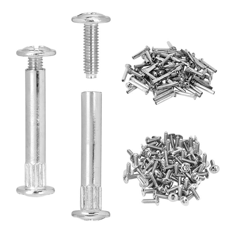 QWORK® 150 Pièces vis de connexion d'armoire, vis d'assemblage, pour 31 à 40 mm épaisseur meubles