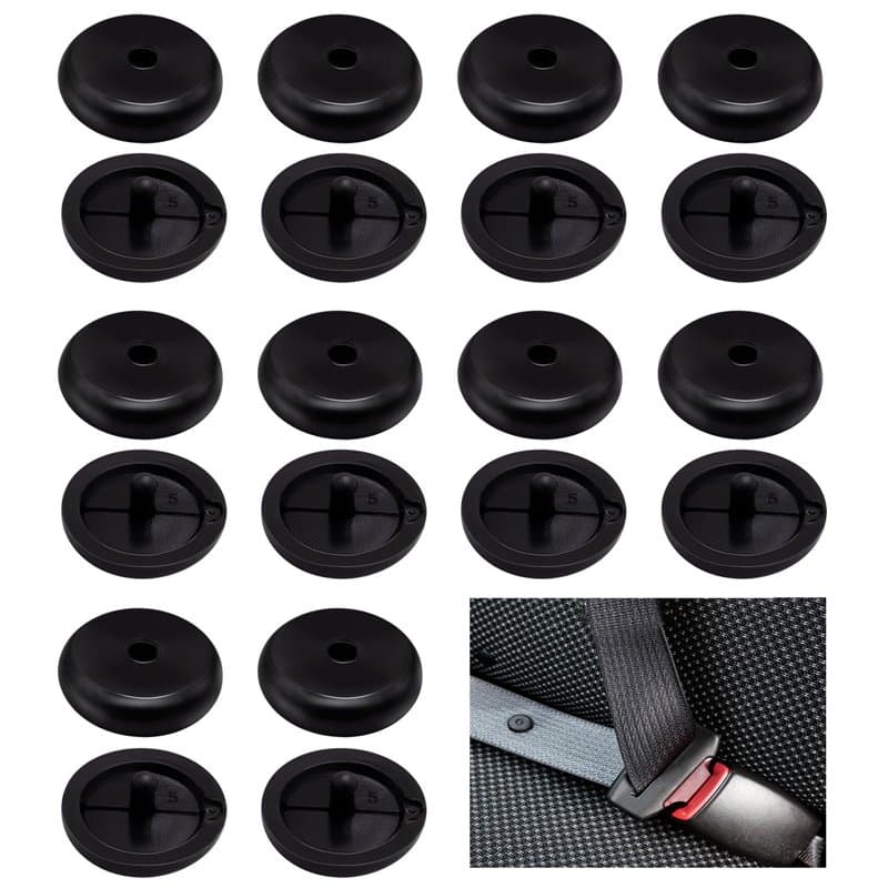 pangutheos 10 Paires Butoir Ceinture de Sécurité, Pince Ceinture de Sécurité Voiture, Bloc Ceinture de Securite Voiture en Plast