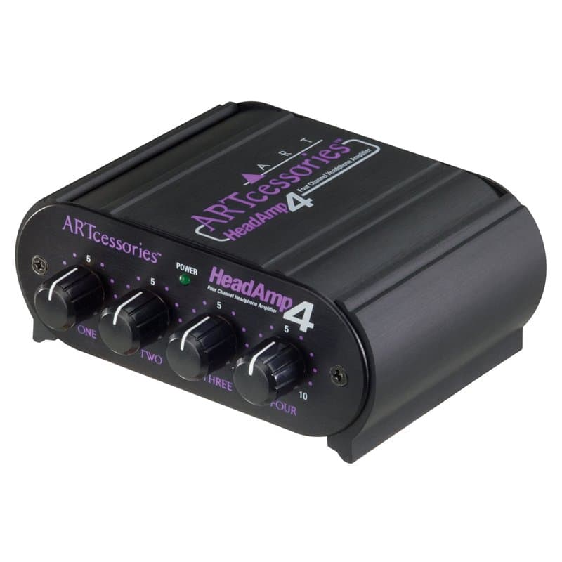 Distributeur Audio pour 4 Casques ART HeadAMP 4 - Contrôle de Volume Individuel, Connecteurs Polyvalents, Parfait pour Home-Stud