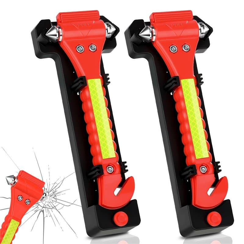 NEUTYPECHIC 2 Pièces Brise Vitre Coupe Ceinture, 2 en 1 Marteau Brise Vitre Voiture Coupe Rapide, Brise Vitre Voiture Coupe Cein
