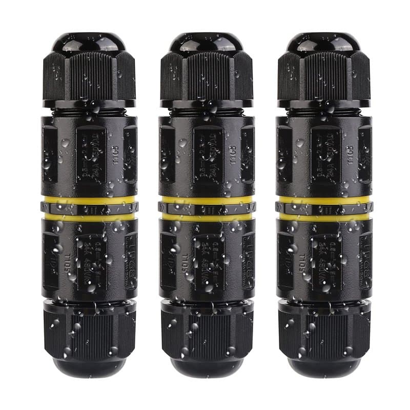 Connecteur de Câble Électrique, Vegena 3 Pcs Boite de Derivation IP68 Etanche, 5 Broches Connecteur Électrique Éxterieur, Etanch