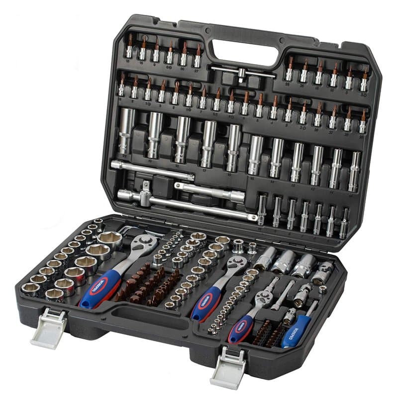 WORKPRO Coffret de Douilles, Clés à Cliquet et Embouts en Cr-V, Outillage Mécanique Professionnel pour Réparation Voiture Auto a