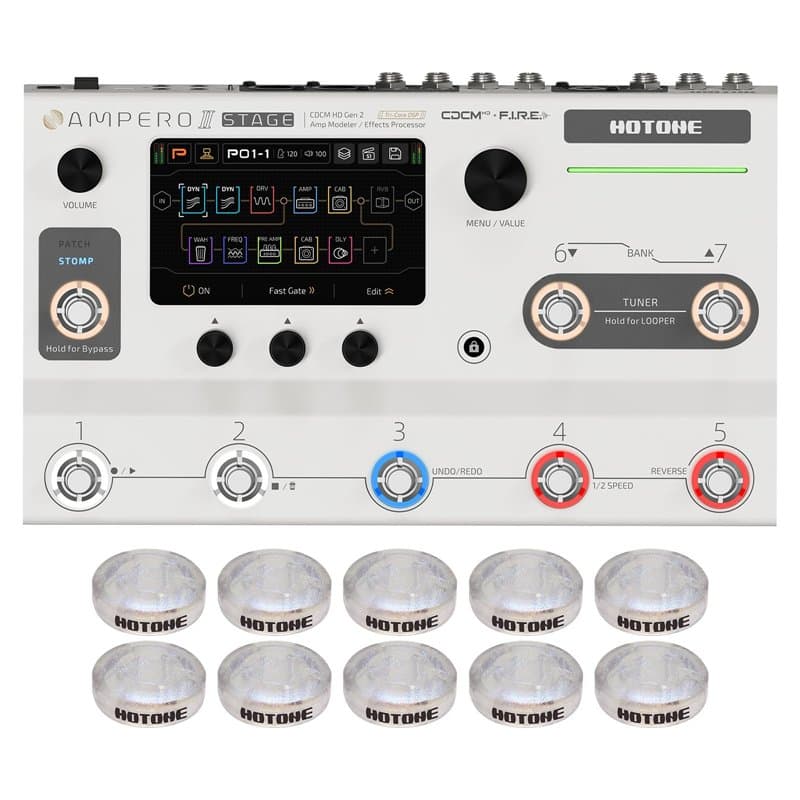 HOTONE Guitare Basse Multi-effets Processeur avec écran tactile Guitares Basses Modélisation IR Boxes Simulation avec FX Loop MI