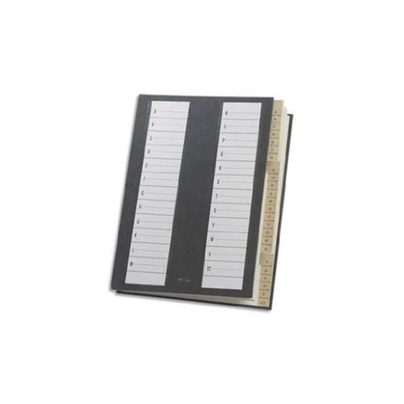 Extendos Trieur de document alphabétique 24 compartiments couverture rigide plastifiée dos extensible Vert