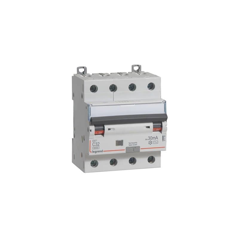 411189 Legrand Disjoncteur différentiel tétrapolaire 32A 30mA type AC - DX³6000 10kA 4P
