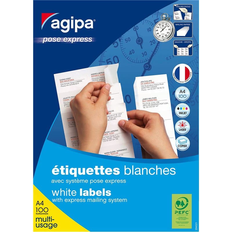 Apli 101044 Boîte de 2100 Etiquettes multi-usage A4 70 x 42,4 mm