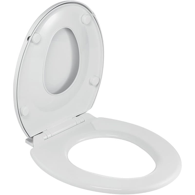 Wirquin 20719572 Abattant wc Family avec fermture ralentie et charnières plastiques, blanc