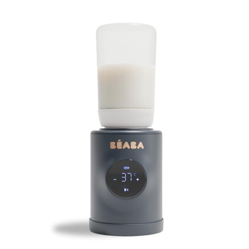 BÉABA - Milk Nomad - Chauffe-Biberon Nomade Ultra-Rapide sur Batterie – Chauffe en -3 min, Température Réglable (21-49°C), Mélan