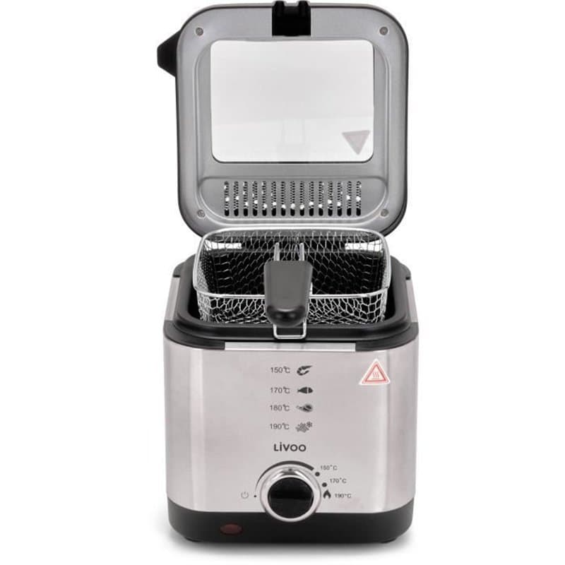 Friteuse 1,5 L - LIVOO - DOC240 - 900W - 1,5L - Cuve fixe antiadhésive - Panier en acier chromé - Thermostat réglable