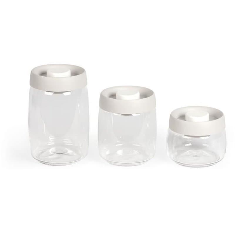 Set de 3 bocaux sous vide - LIVOO - MEN401 - 400 ml, 800 ml, et 1,2 L - Verre borosciliate - Compatible congélation